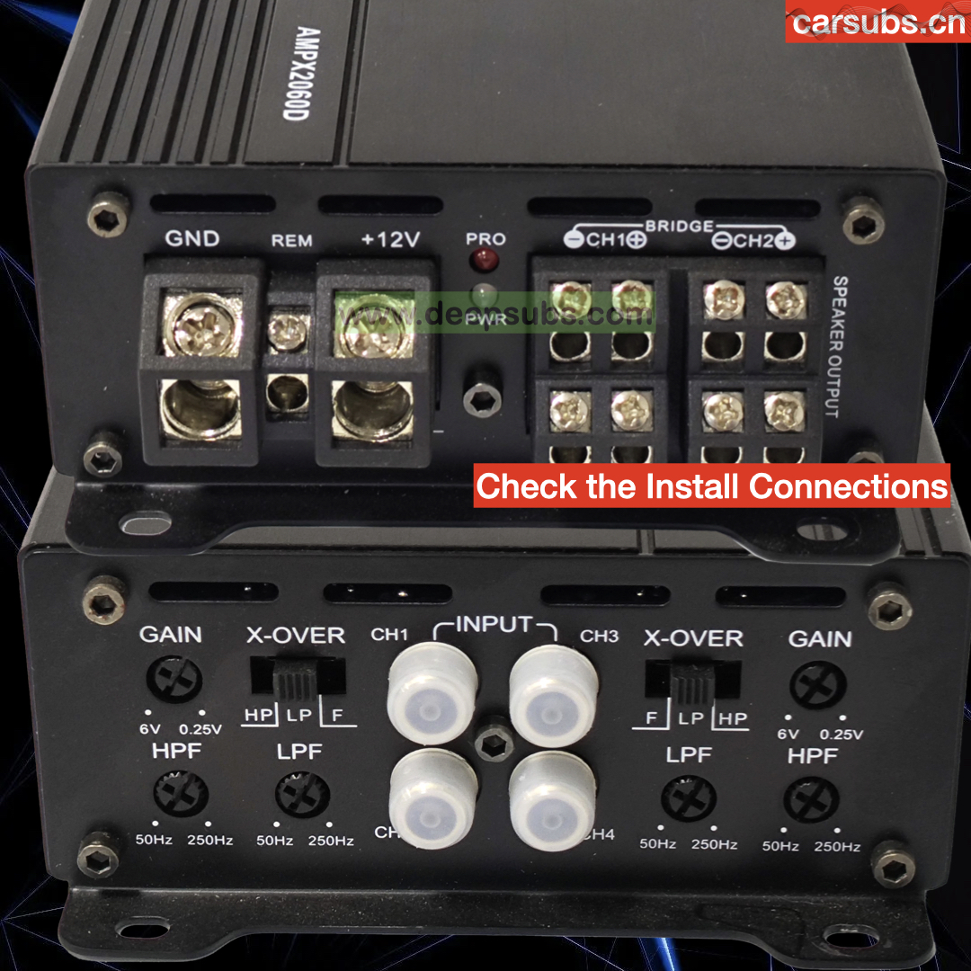 AMPX2060D Car Door Speaker Amplifier Midrange 4 Ohm 250W 4CH Peak 3000W Class D Fullrange Speaker Car Amplifier 4 Channels - Image 4