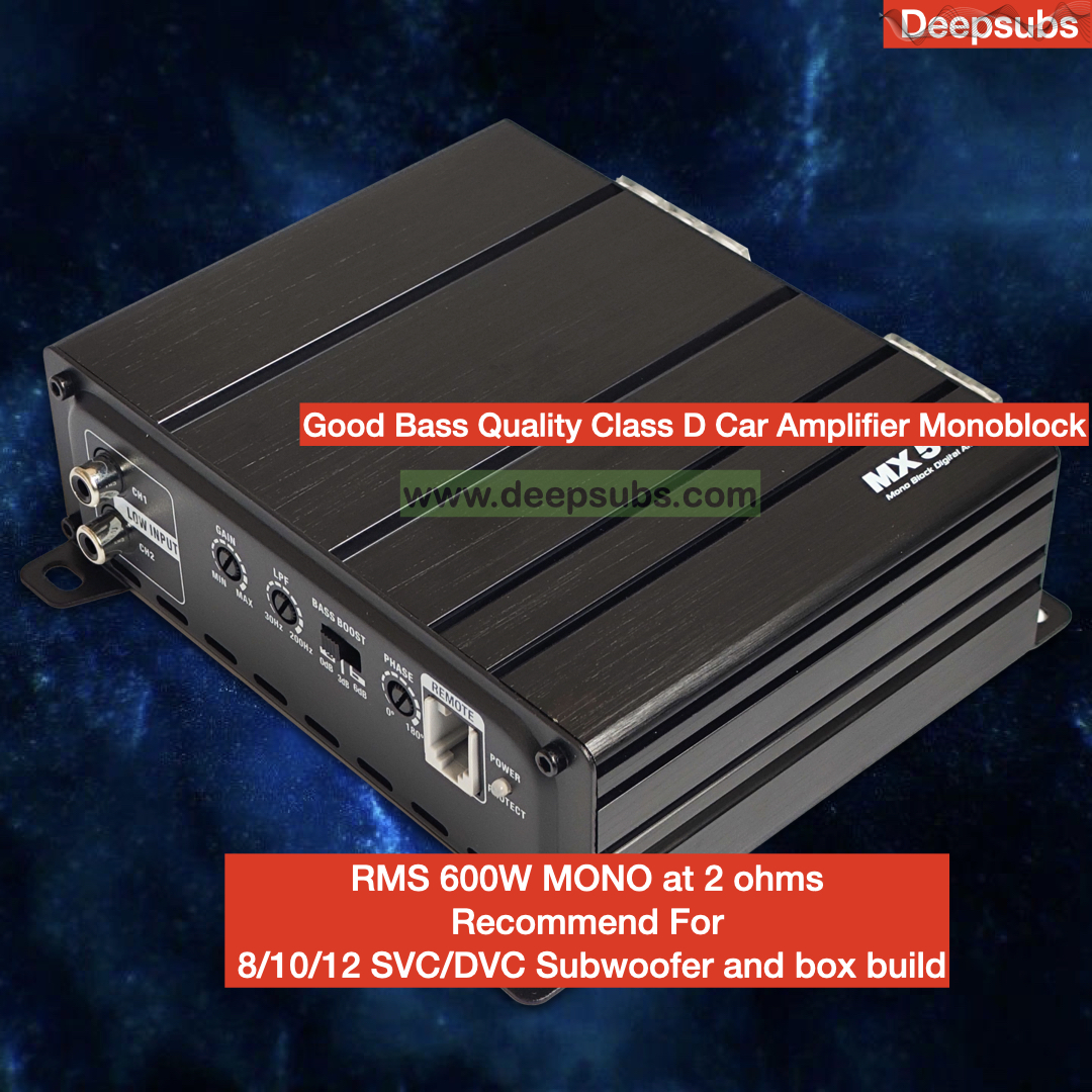 SQ Car Subwoofer Amplifier RMS 500W 2 Ohms Monoblock Peak 1000W Class D Mono Car Amplifier for 8 10 12 Inch Passive Subs