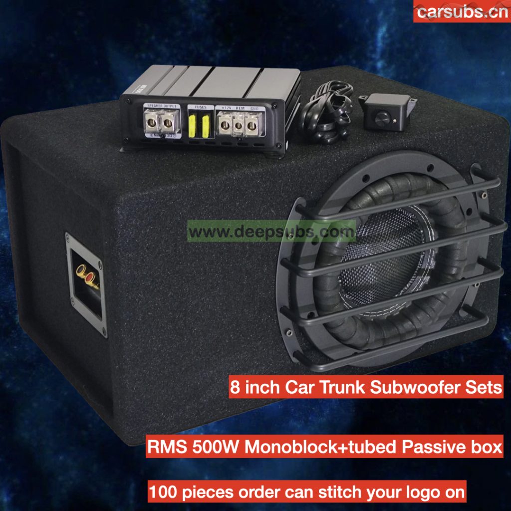 8 Inch Car Active Subwoofer Speaker with MonoBlock Amplifier Class D 500W RMS for TOYOTA GMC FORD Chevrolet Pickup Truck Van