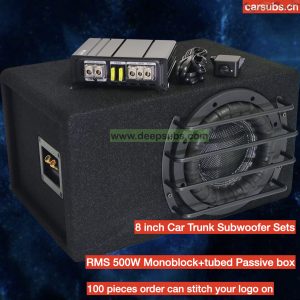 8 Inch Car Active Subwoofer Speaker with MonoBlock Amplifier Class D 500W RMS for TOYOTA GMC FORD Chevrolet Pickup Truck Van