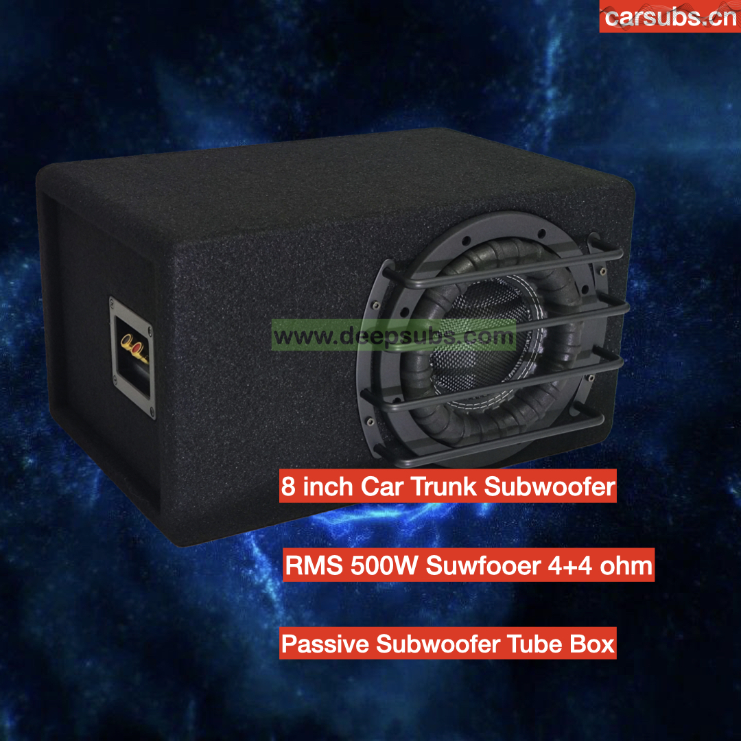 Truck VAN SUV RMS 500W Car Passive Subwoofer Built in Box Enclosurer 8 Inch Peak 1000W 8" Car Trunk Tubed Passive Subwoofer