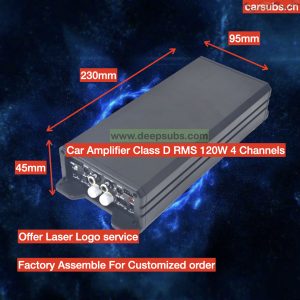 Mini Car Speaker Amplifier 4 Channels RMS 120W High Level RCA Amplifier Full Range Peak 4800W Class D Car Amplifier Monoblock