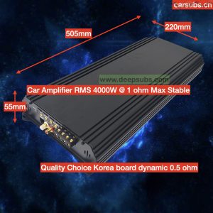 RMS 4000W Korea Board 1ohm Car Subwoofer Amplifier Class D Peak 8000W Dynamic 0.5 Ohm Strong Bass Monoblock Car Amplifier