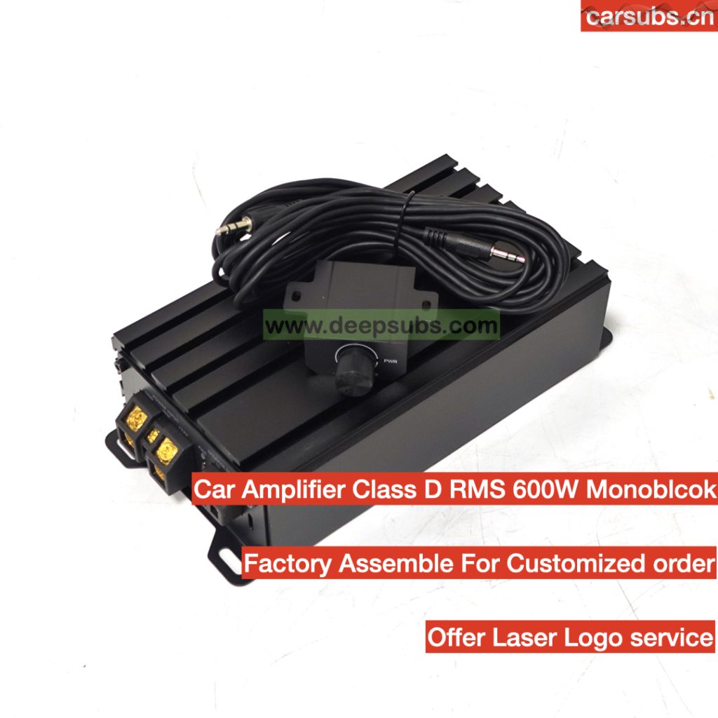 Car Subwoofer Amplifier Mono RMS 600W 1 Ohms Amp Peak 1200W Class D Car Amplifier Monoblock for 8 10 12 Inch Subwoofer Speakers