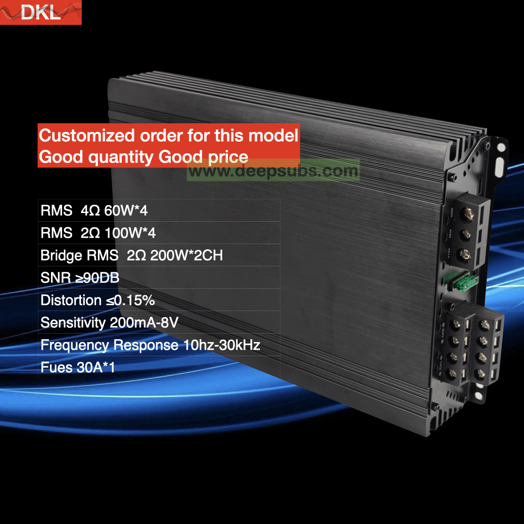 Sound Quality Customized Aluminium Heatsink Car Speaker Amplifier 4 Channels Peak 2800W Full Range Car Amplifier Class AB - Image 2