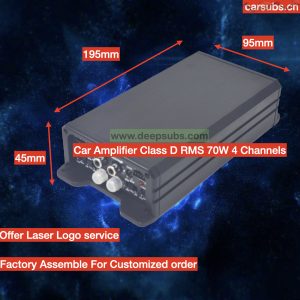 Mini Car Speakers Amplifier 4 CH RMS 70W High Level RCA Amplifier Full Range Peak 2800W Class D Car Amplifier Monoblock