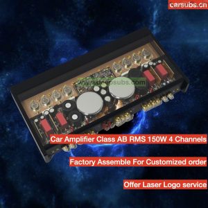 Sound Quality Car Stereo Gain Amplifier 4 CH RMS 150W 2 Ohms DSP Gain Amplifier Full Range 4 Channels Car Amplifier Class AB