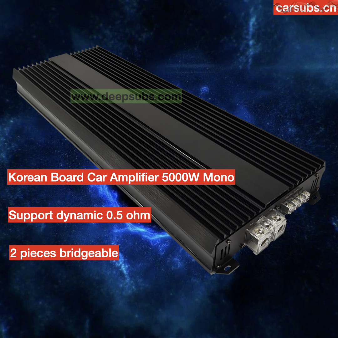 Korea Board 0.5 Ohm 5000W Car SPL Subwoofer Amplifier RMS 3000W 1 Ohm Half Bridge Strong Bass Class D Car Amplifier Monoblock