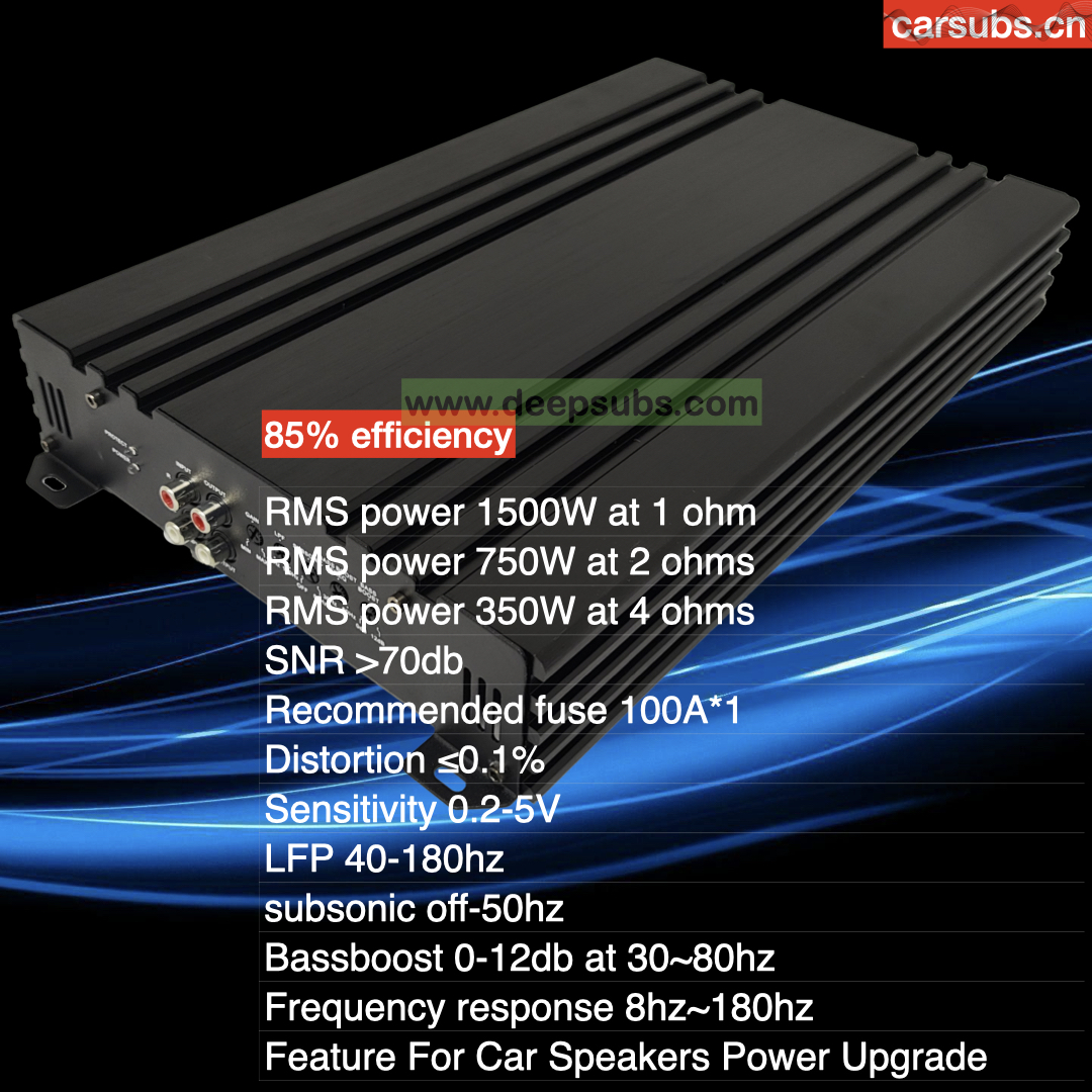 Car Stereo Amplifier Mono RMS 1500W 1D Strong Bass SPL Subwoofer Amplifier Peak 3000W Max 1ohm Class D Car Amplifier Monoblock - Image 2