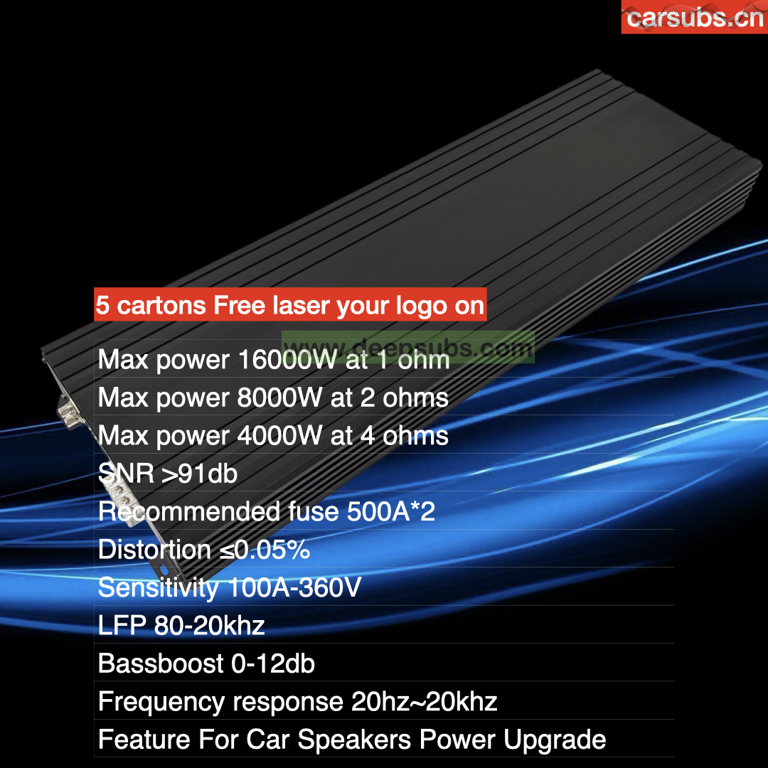 RMS 16000W 1 Ohm Brazilian Style Car Subwoofer Amplifier Full Range Strong Bass 32000W Peak Monoblock Car SPL Amplifier Class D - Image 9