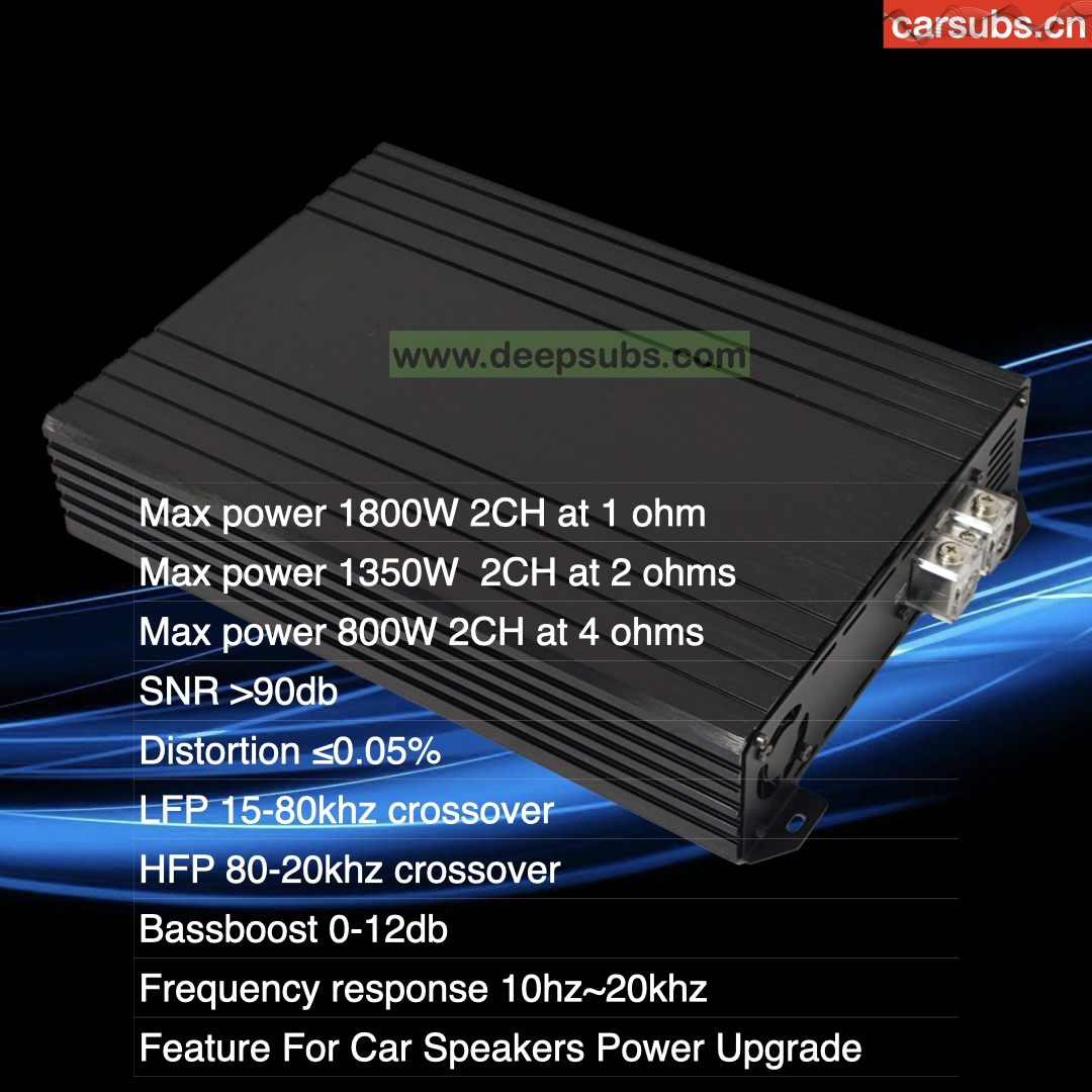 Brazilian Style Fullrange Car Subwoofer Speaker Bass Amplifier 2 Channels RMS 1800W Full Range Midrange Car Amplifier Class D - Image 2