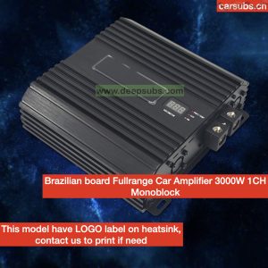 Brazilian Style Full Range RMS 3000W Car Subwoofer Amplifier 1 Ohm SPL Strong Bass Monoblock Car Amplifier Class D