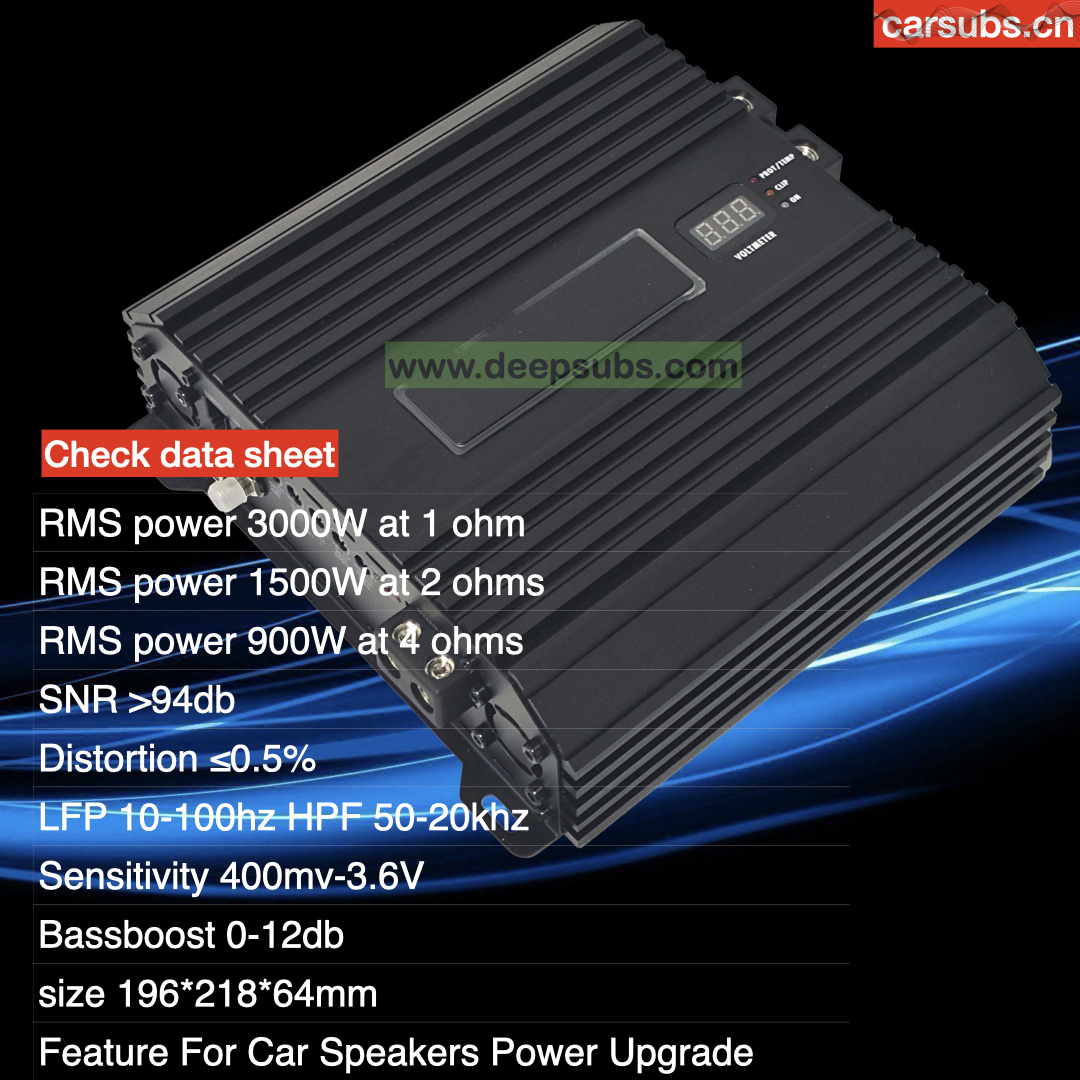Brazilian Style Full Range RMS 3000W Car Subwoofer Amplifier 1 Ohm SPL Strong Bass Monoblock Car Amplifier Class D - Image 5