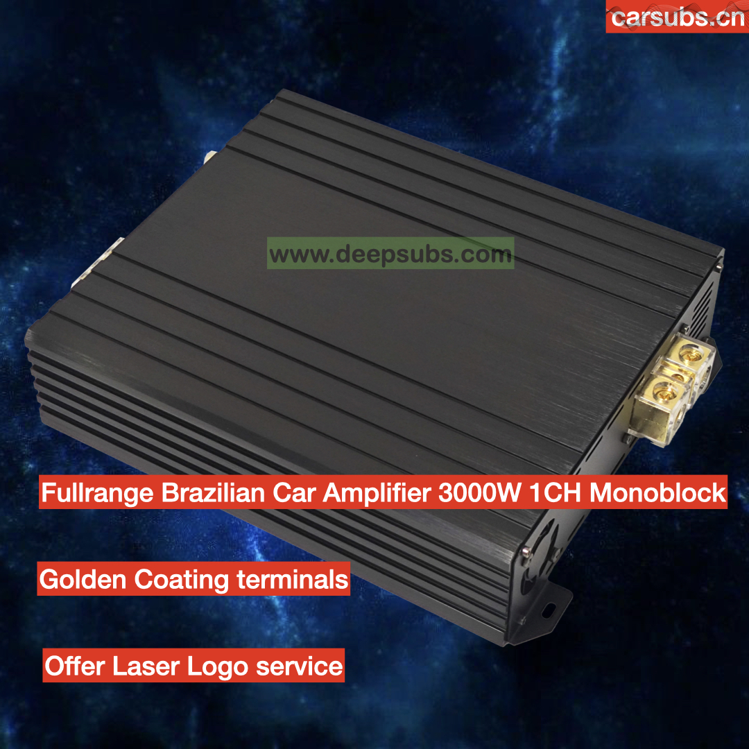 RMS 3000W Brazilian Car SPL Subwoofer Amplifier Full Range 3K 1ohm Strong Bass Peak 6000W Monoblock Car Amplifier Class D