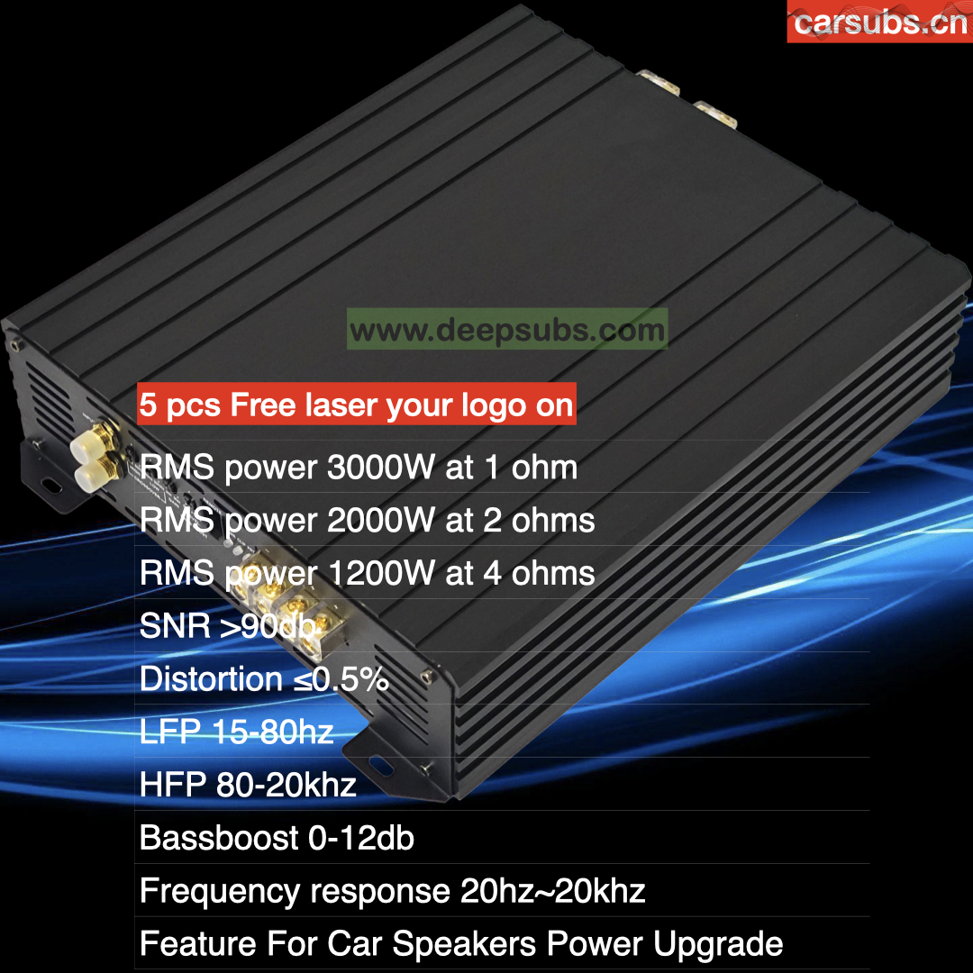 RMS 3000W Brazilian Car SPL Subwoofer Amplifier Full Range 3K 1ohm Strong Bass Peak 6000W Monoblock Car Amplifier Class D - Image 6