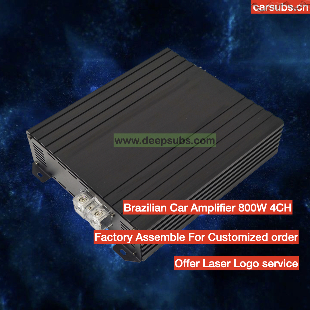 Brazilian Style Car Amplifier RMS 800W 4CH Subwoofer Speaker Amplifier Full Range Midrange Bass 3200W Class D Car Amplifier