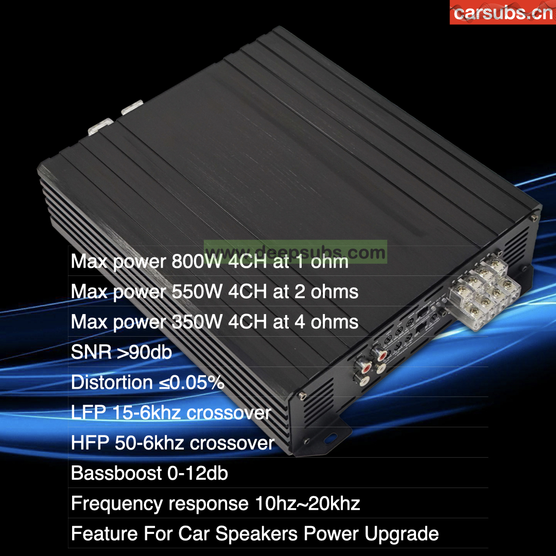 Brazilian Style Car Amplifier RMS 800W 4CH Subwoofer Speaker Amplifier Full Range Midrange Bass 3200W Class D Car Amplifier - Image 5