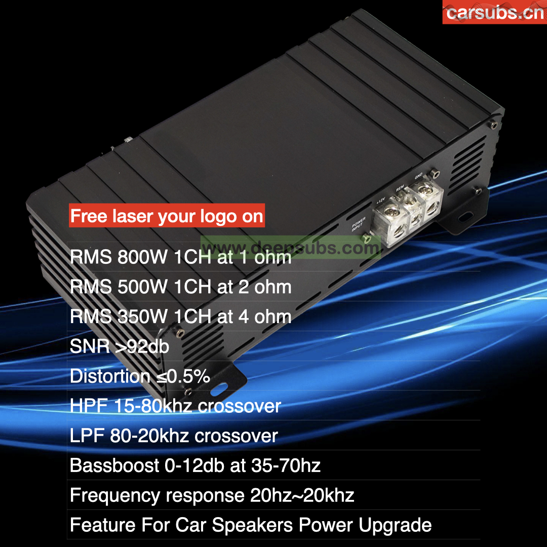 Fullrange 800.1 Brazilian Car Amplifier 1 Channels RMS 800W 1CH Peak 1600W 1 Ohm Full Range Car Amplifier Class D - Image 5