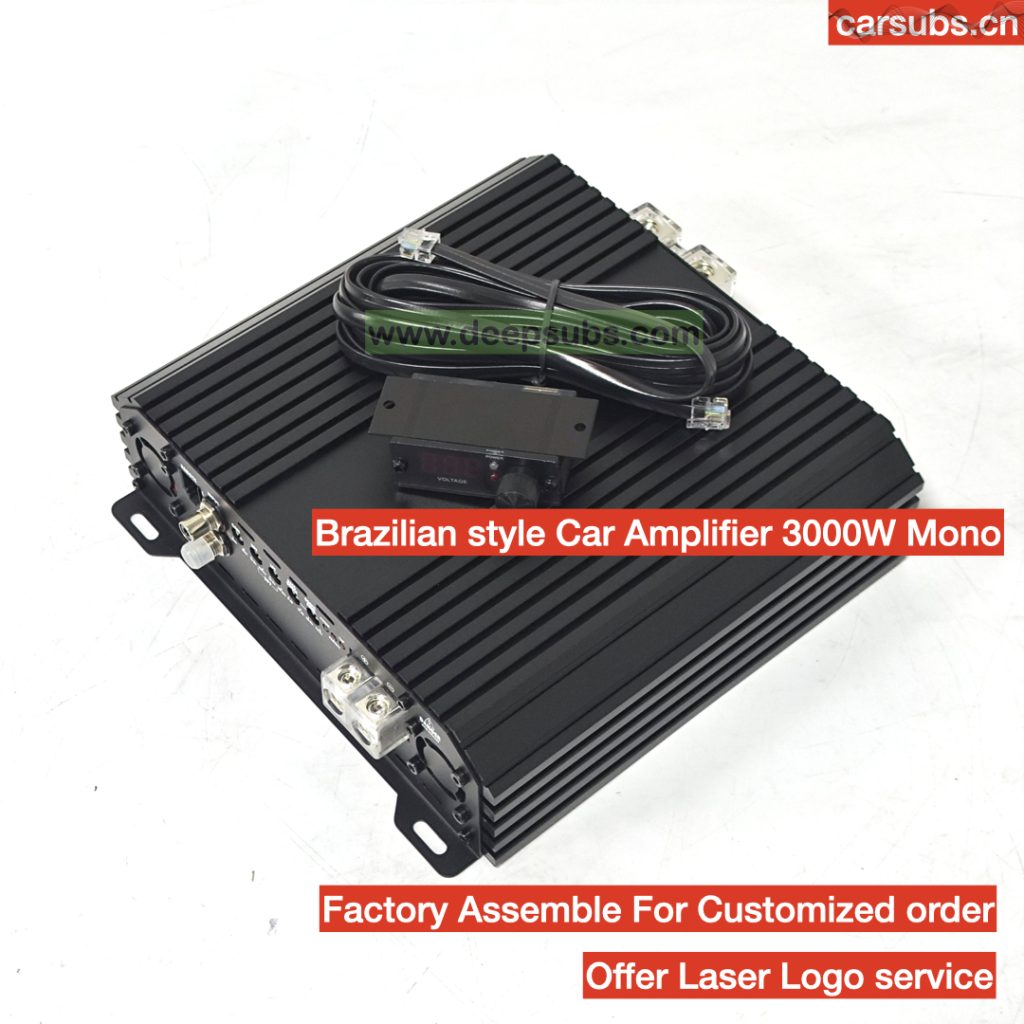 Brazilian 1 Ohm 3K Car Subwoofer Amplifier Full Range RMS 3000W Class D Peak 6000W SPL Strong Bass Monoblock Car Amplifier
