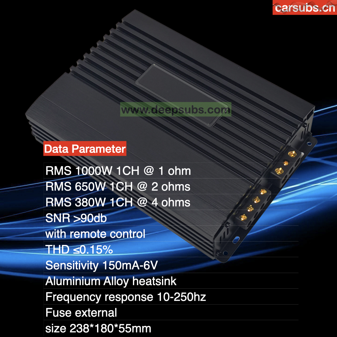 Car SPL Subwoofers Amplifier RMS 1000W Strong Bass Subwoofer Amplifier Peak 2000W Max 1ohm Class D Car Amplifier Monoblock - Image 2