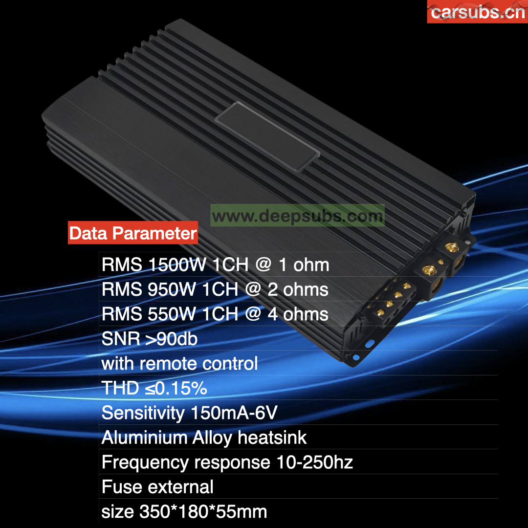 Car SPL Subwoofers Amplifier RMS 1500W Strong Bass Subwoofer Amplifier Peak 3000W Max 1ohm Class D Car Amplifier Monoblock - Image 5