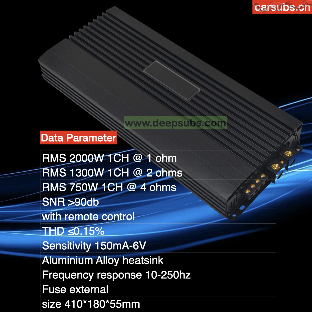 Car SPL Subwoofers Amplifier RMS 2000W Strong Bass Subwoofer Amplifier Peak 4000W Max 1ohm Class D Car Amplifier Monoblock - Image 2