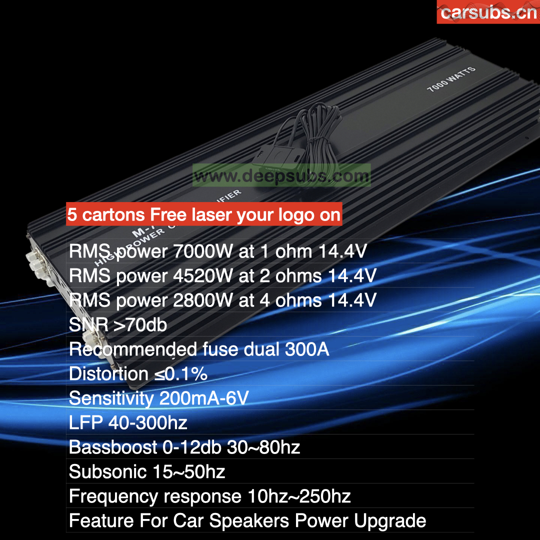 Korea Board Car Subwoofer Amplifier RMS 7000W Class D Max 1 Ohm Peak 14000W SPL Strong Bass Monoblock Car Amplifier - Image 5
