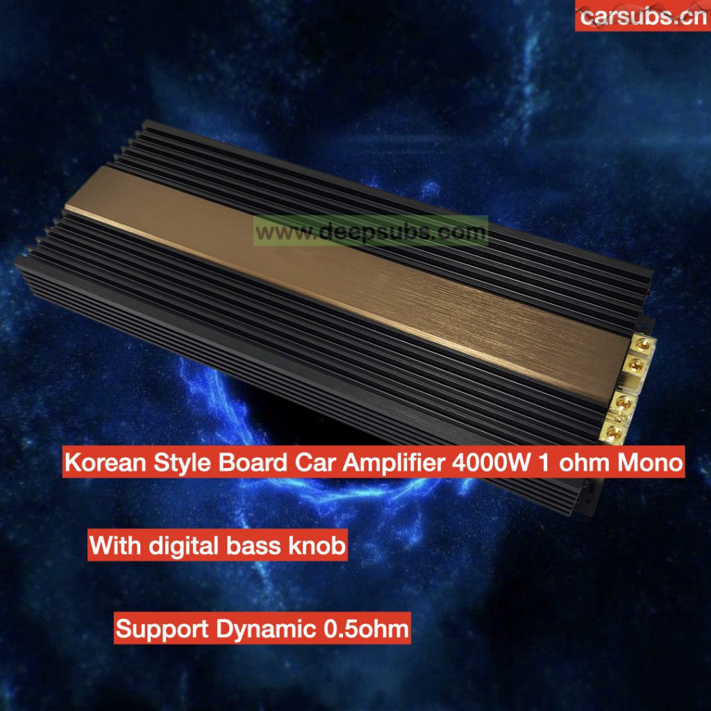 RMS 4000W Korea Board 1ohm Car Subwoofer Amplifier Class D Peak 5000W Dynamic 0.5 Ohm Strong Bass Monoblock Car Amplifier