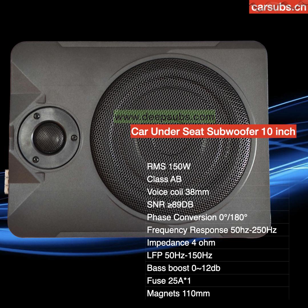 Factory OEM 10 Inch Car Slim Subwoofer Box RMS 150W Strong Bass Peak 1500W Strong Bass Under Seat Car Active Subwoofer - Image 2