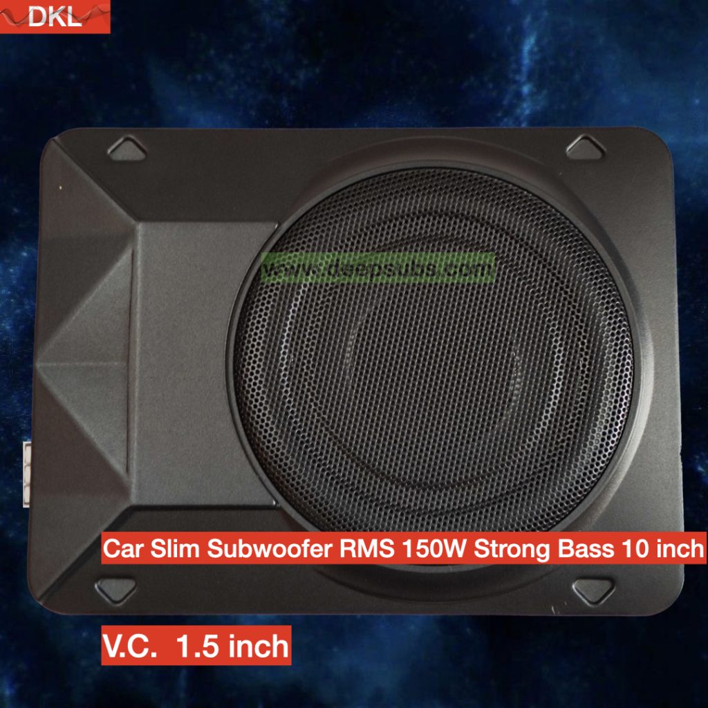 Car Stereo 10 Inch Slim Subwoofer RMS 150W Strong Bass Peak 1500W Strong Bass Under Seat Car Active Subwoofer