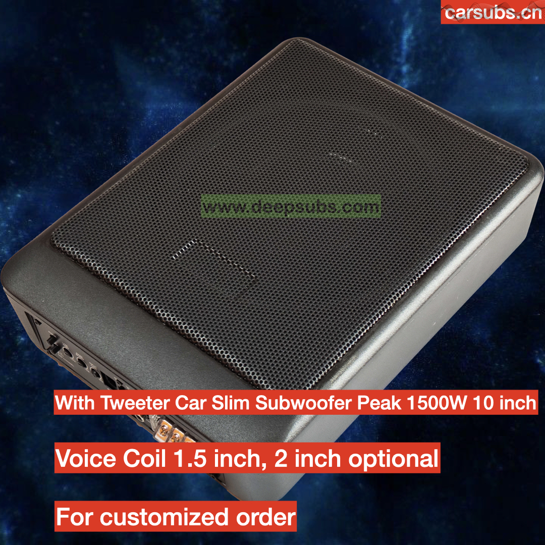 Factory OEM Car 10 Inch Slim Subwoofer Box RMS 150W Strong Bass Peak 1500W Strong Bass Under Seat Car Active Subwoofer