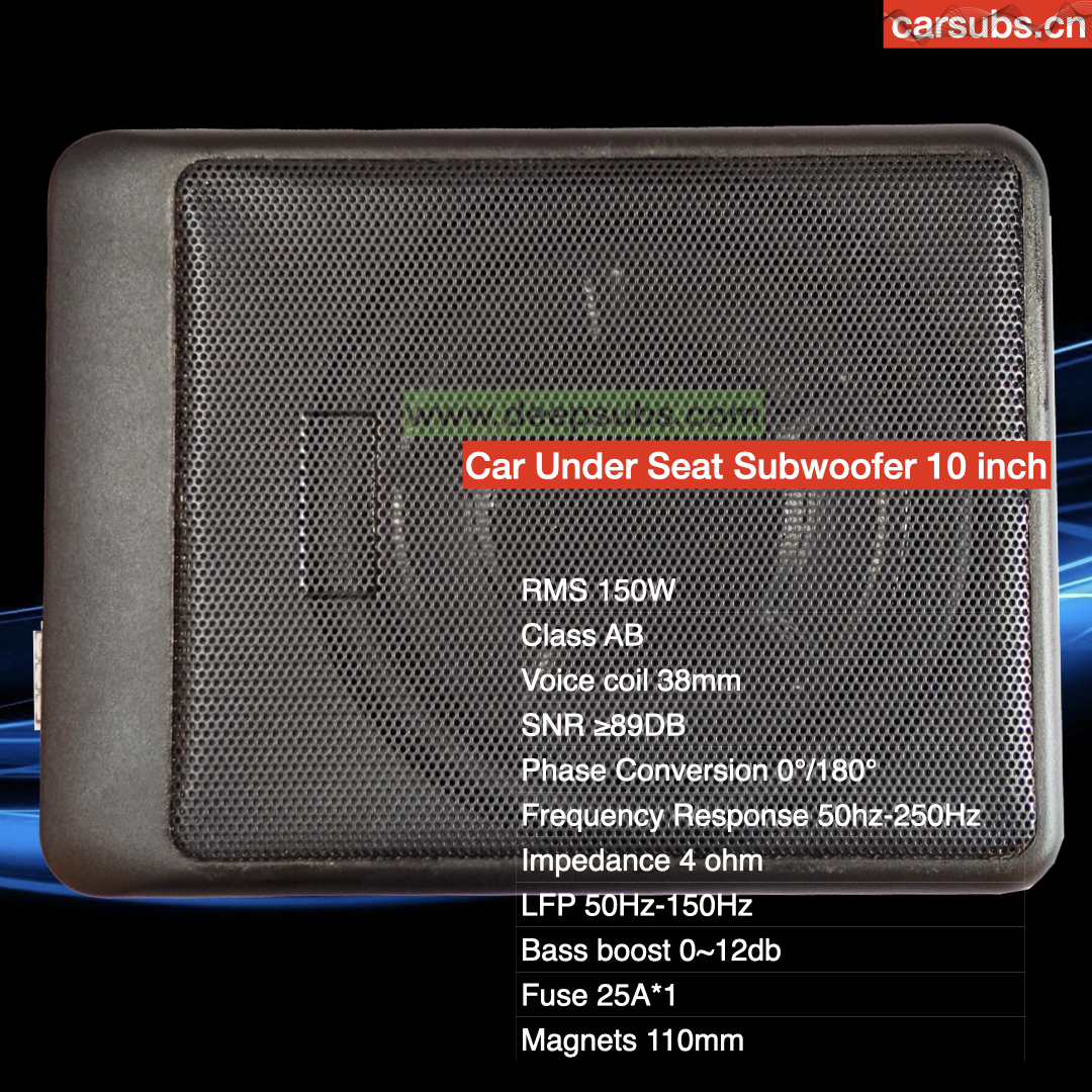 Factory OEM Car 10 Inch Slim Subwoofer Box RMS 150W Strong Bass Peak 1500W Strong Bass Under Seat Car Active Subwoofer - Image 2