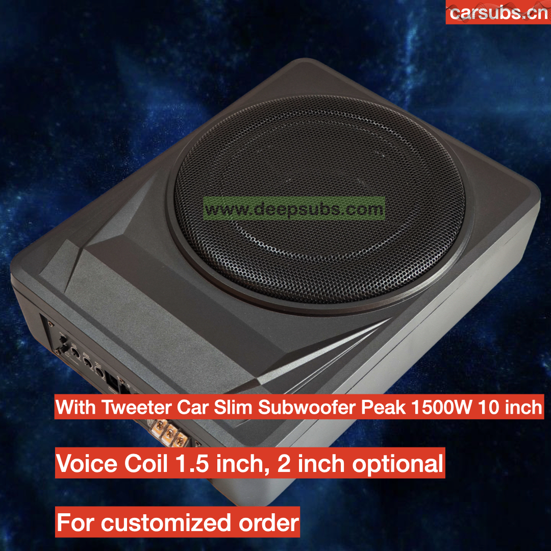 Auto Electronics Subwoofers Factory OEM 10 Inch Slim Subwoofer Box RMS 150W Strong Bass Peak 1500W Strong Bass Under Seat Car Active Subwoofer