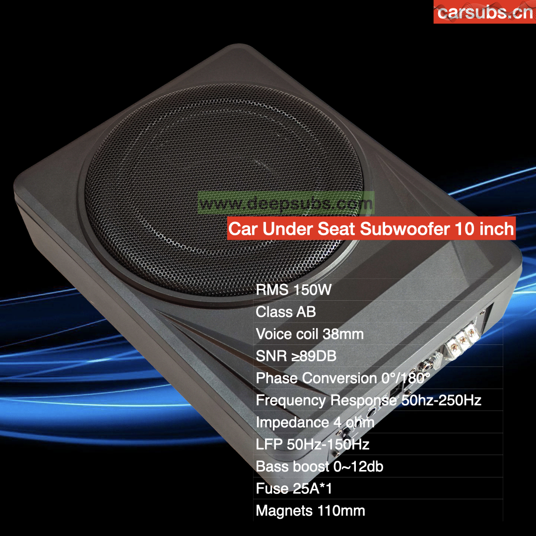 Auto Electronics Subwoofers Factory OEM 10 Inch Slim Subwoofer Box RMS 150W Strong Bass Peak 1500W Strong Bass Under Seat Car Active Subwoofer - Image 2