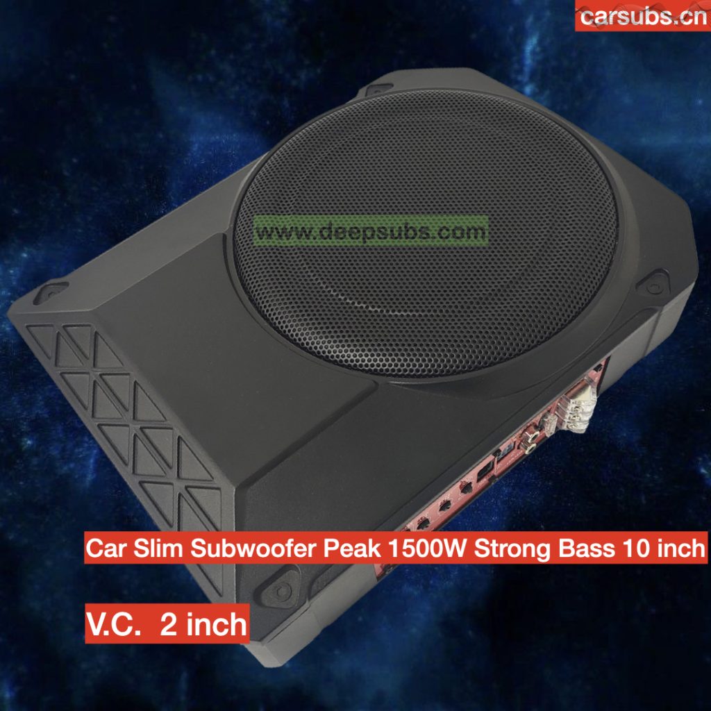 Car Stereo 10 Inch Slim Subwoofer RMS 200W Strong Bass Peak 2000W Strong Bass Under Seat Car Active Subwoofer