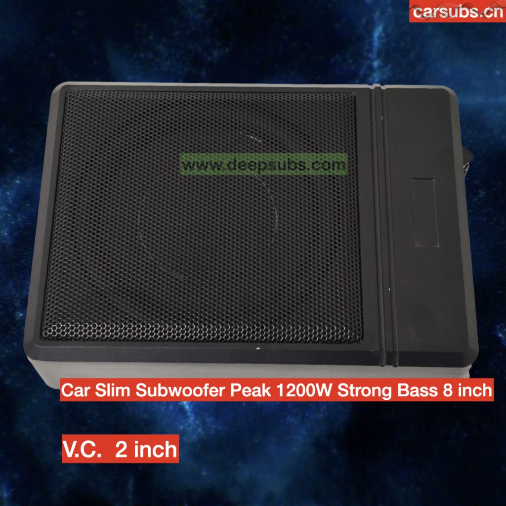 Car Stereo 8 Inch Slim Subwoofer RMS 120W Strong Bass Peak 1200W Strong Bass Under Seat Car Active Subwoofer