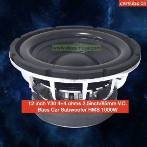 4+4 Ohms 12" Car Bass Subwoofer Speaker Competition Sub RMS 1000W Heavy Duty 12 Inch 2000W Peak SPL Car Subwoofer
