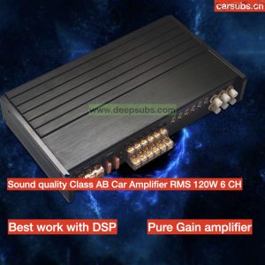 Wrong Print Good Price Car Speaker Amplifier 6CH RMS 120W DSP Gain Amplifier Full Range 6 Channels Car Amplifier Class AB