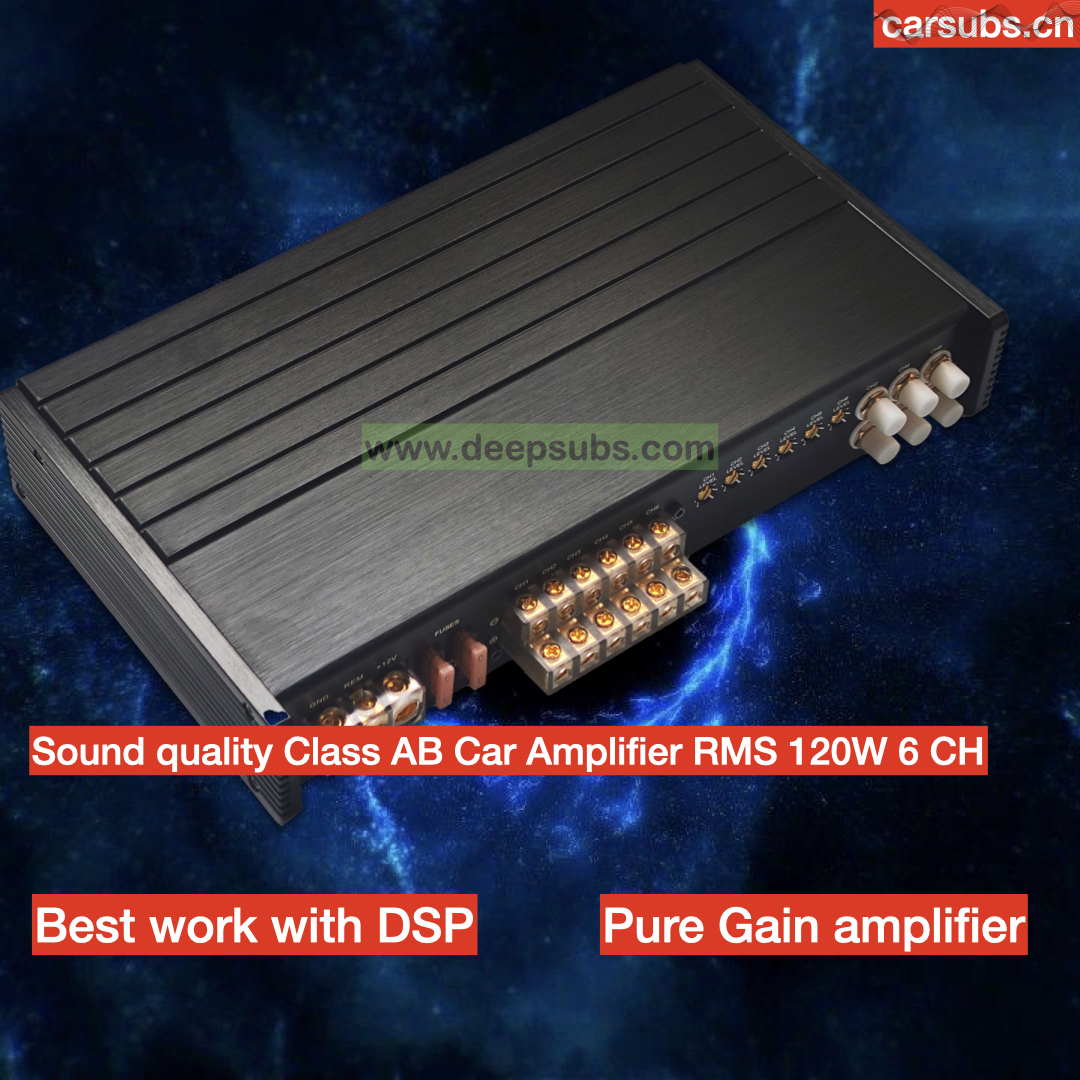 Wrong Print Good Price Car Speaker Amplifier 6CH RMS 120W DSP Gain Amplifier Full Range 6 Channels Car Amplifier Class AB