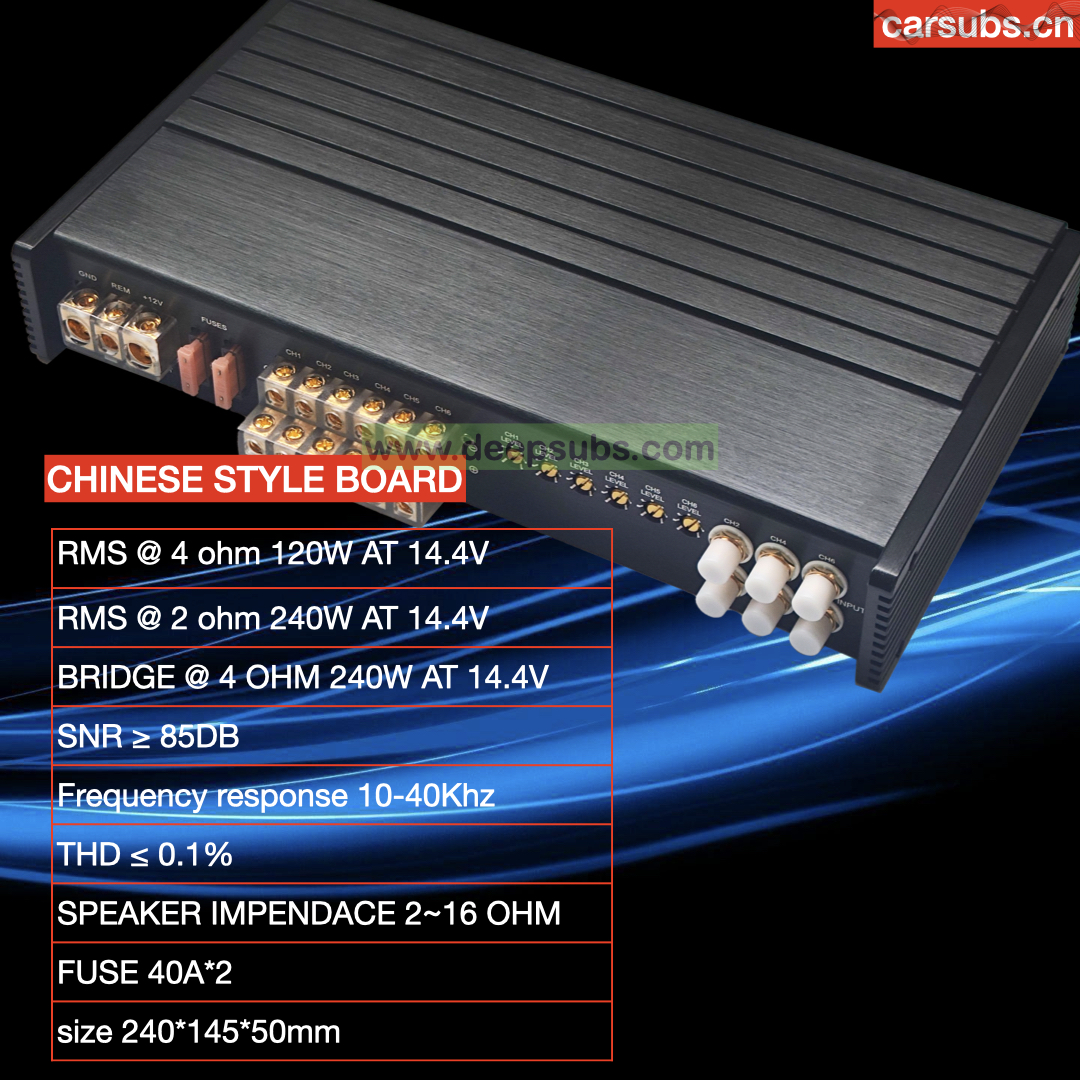 Wrong Print Good Price Car Speaker Amplifier 6CH RMS 120W DSP Gain Amplifier Full Range 6 Channels Car Amplifier Class AB - Image 2