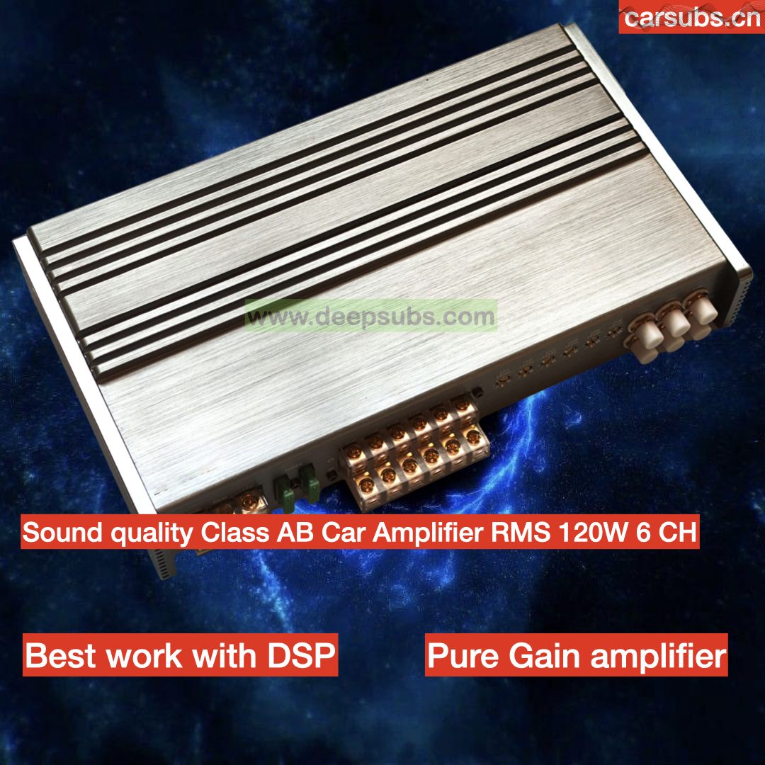 Sound Quality Car Stereo Gain Amplifier 6 CH RMS 120W DSP Gain Amplifier Full Range Peak 6800W 6 Channels Car Amplifier Class AB