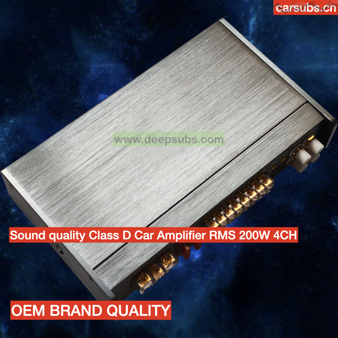 Power Car Subwoofer Speakers Amplifier RMS 200W 4 Channels Peak 1600W Fullrange Car Amplifier Class D