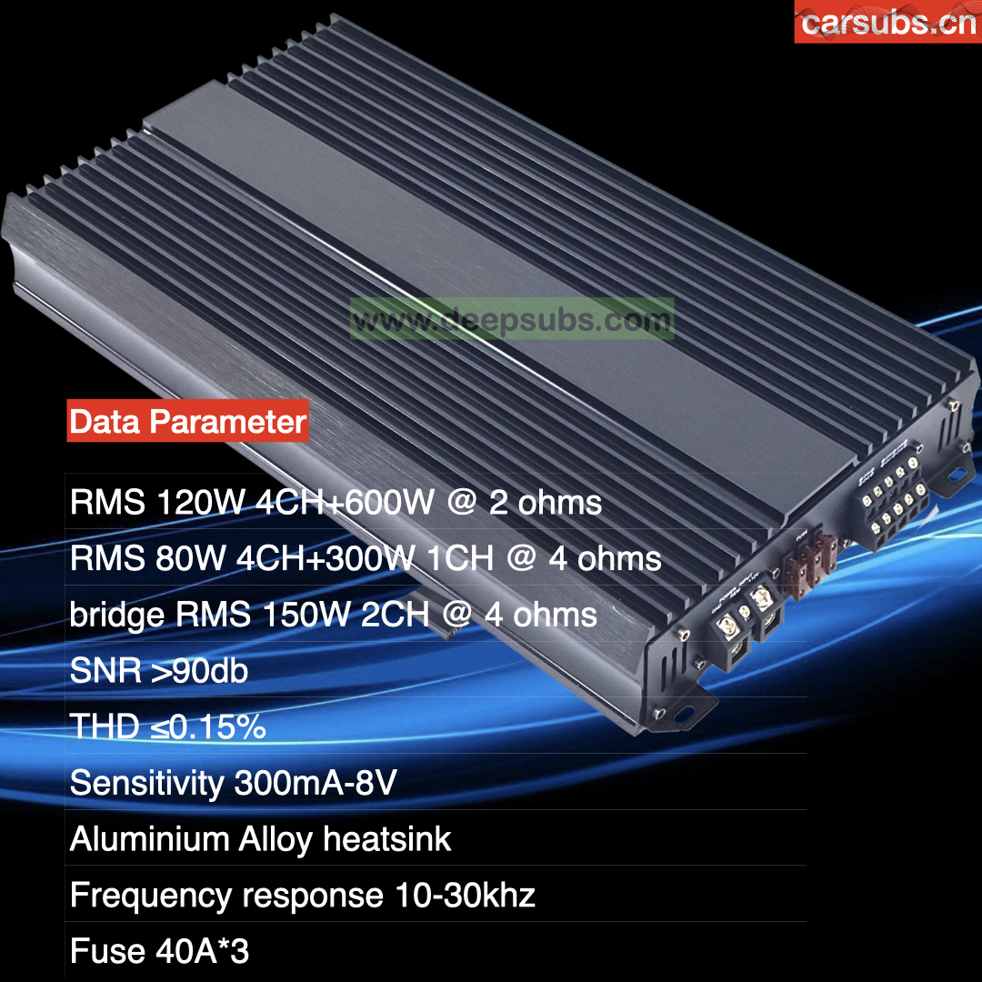 Sound Quality Car Subwoofer Speakers Amplifier RMS 80W 4 CH 300W Mono 5 Channels Car Amplifier Class AB - Image 2
