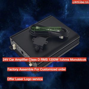 For Trunk Bus 24V Car Amplifier Mono RMS 1200W Strong Bass Amplifier Peak 2500W Max 1ohm Class D Car Amplifier Monoblock