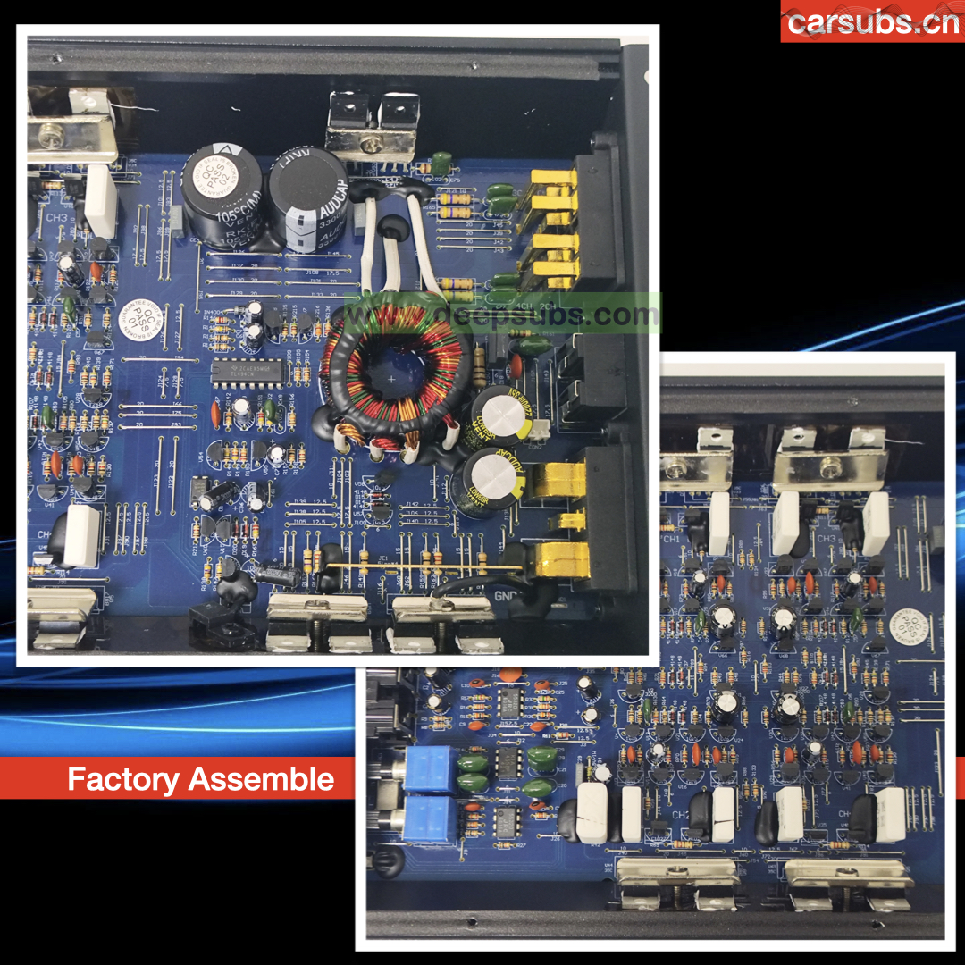 24V Sound Quality Car Amplifier Class AB RMS 80W 4 Ohms 4 Channels Car Door Speakers Amplifier Class AB - Image 4