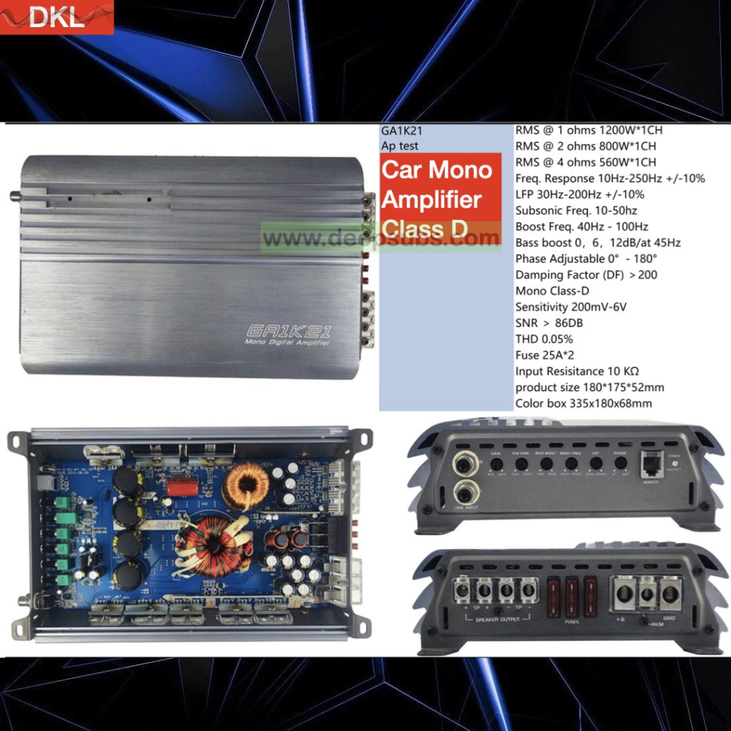 Factory OEM Car Truck Van Stereo Mono Amplifier RMS 1200W Subwoofer Amplifier Peak 2400W Class D Car Amplifier Monoblock