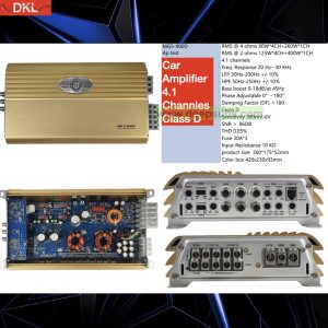 Factory OEM SQ Auto Car Truck Van Subwoofer Speakers Amplifier 4.1 CH RMS 100W 5 Channels Car Amplifier Cross Class D