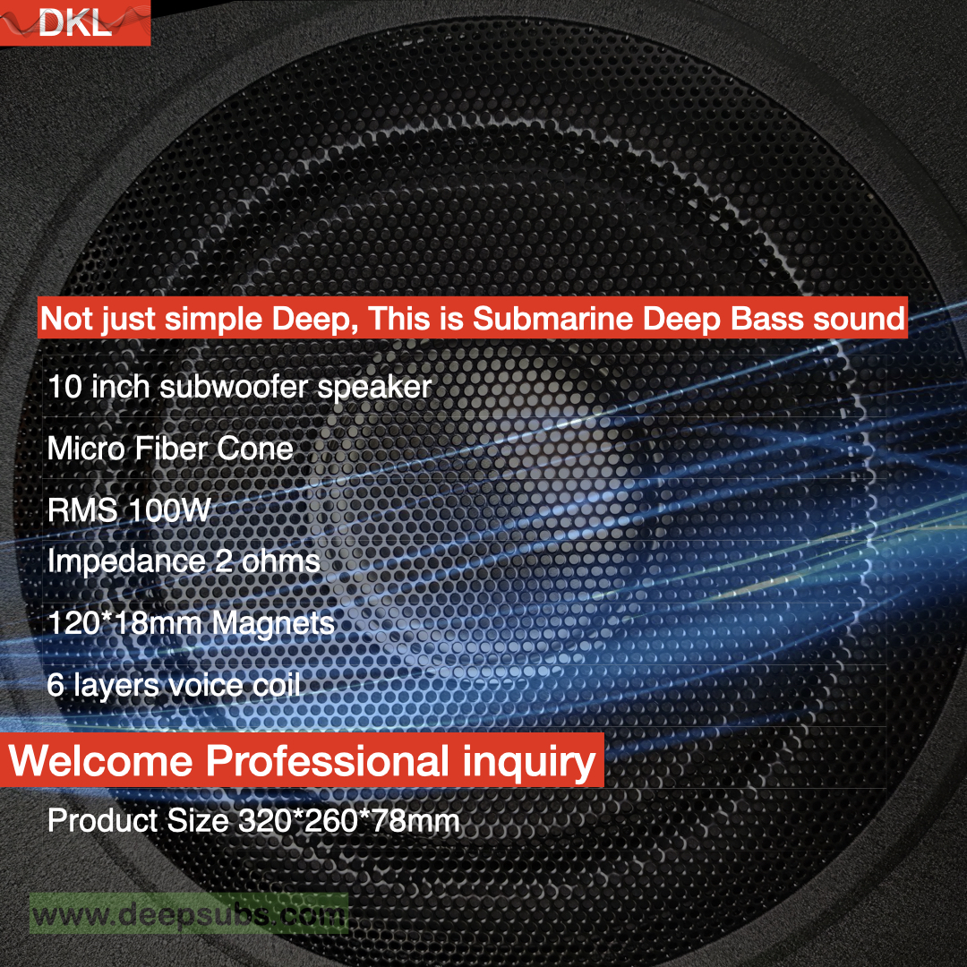 Car Stereo Sound Quality 10 Inch Car Slim Subwoofer Passive Poarted Strong Bass Peak 1000W Deep Bass Car Under Seat Subwoofer - Image 5