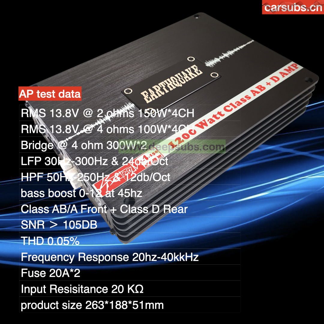 105DB Sound Quality Car Door Amplifier 3 Way Front Class AB Rear Car Subwoofer Amplifier Class D Car Amplifier 4 Channels - Image 5