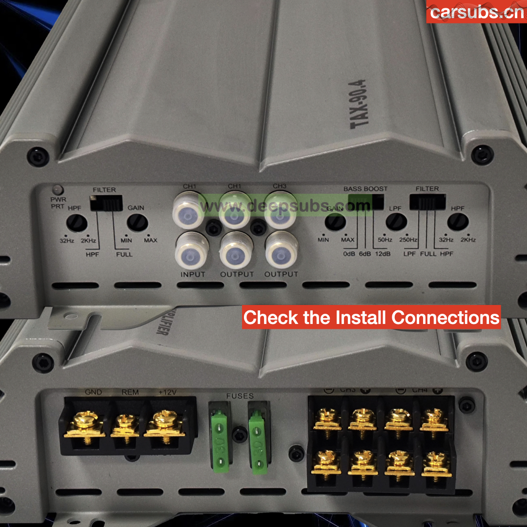 Car Stereo Amplifier RMS 90W 4CH 3 Way Tweeter Bass Speakers 2 Way Peak 3600W Fullrange Amplifier Class AB Car Amplifier - Image 3